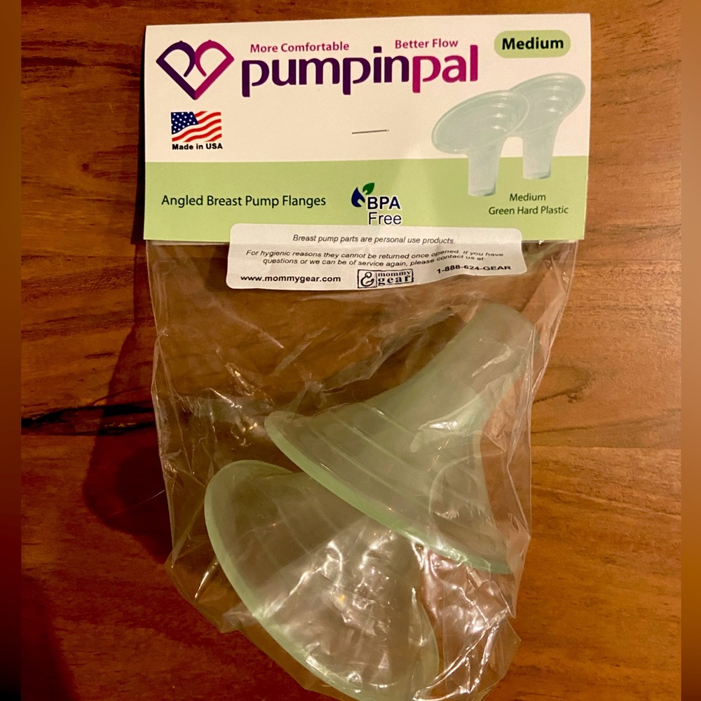 Pumpin Pal angled breast pump flanges, size Medium